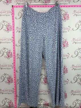 Joe Fresh pants stretchy flowy Light Blue Leopard Print Wide-Leg Pajama Pants